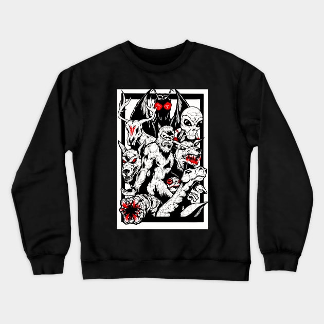 Cryptids Crewneck Sweatshirt by ArtofOldSchool